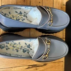 NWB Mens Gucci Harald Lug Sole Grey Loafers Dress Shoes unboxing alert? Gucci Cordovan Lux Harald Loafer, size 37.5  main image 4